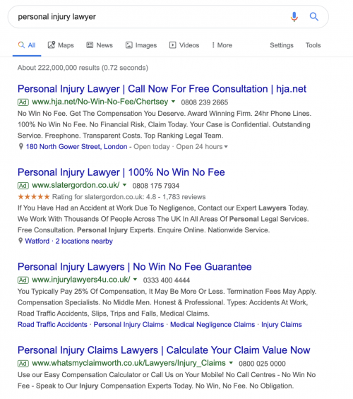 Google Ads PPC Report Image of google search report