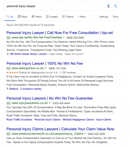 Image of google search report